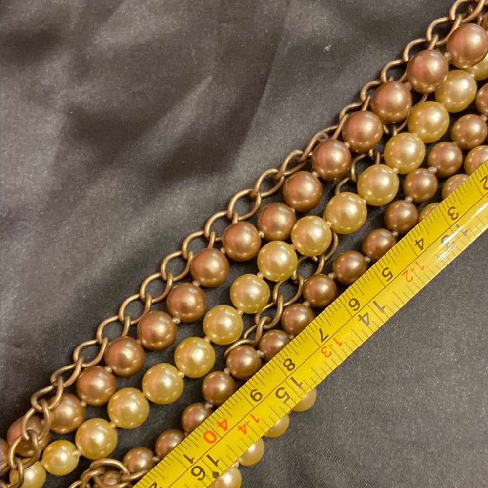 Talbots Elegant Silver, Pearl and Bronze Beaded Necklace - Picture 9 of 11